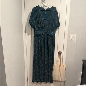 Baltic Born Teal Floral Maxi Dress